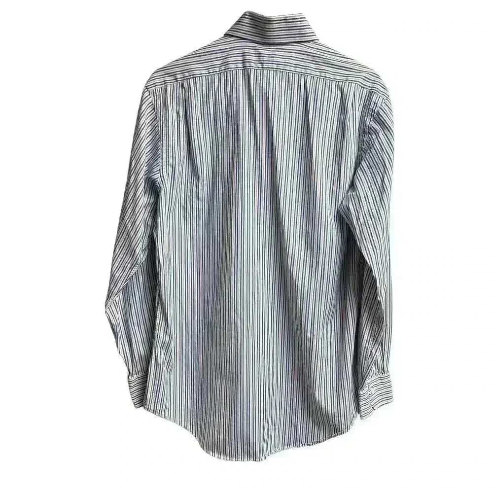 Polo by Ralph Lauren Cotton Orange Blue White Striped Long Sleeve Button Up